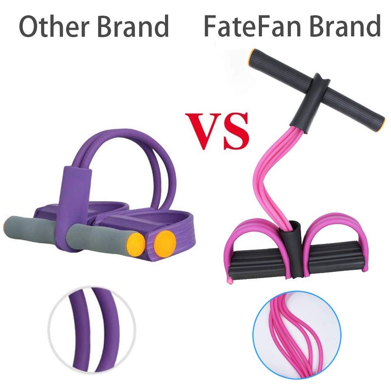 FateFan Multifunction Tension Rope, 6-Tube Elastic Yoga Pedal Puller Resistance Band, Natural Latex Tension Rope Fitness Equipment, for Abdomen/Waist/Arm/Leg Stretching Slimming Training (Pink) - Image 2